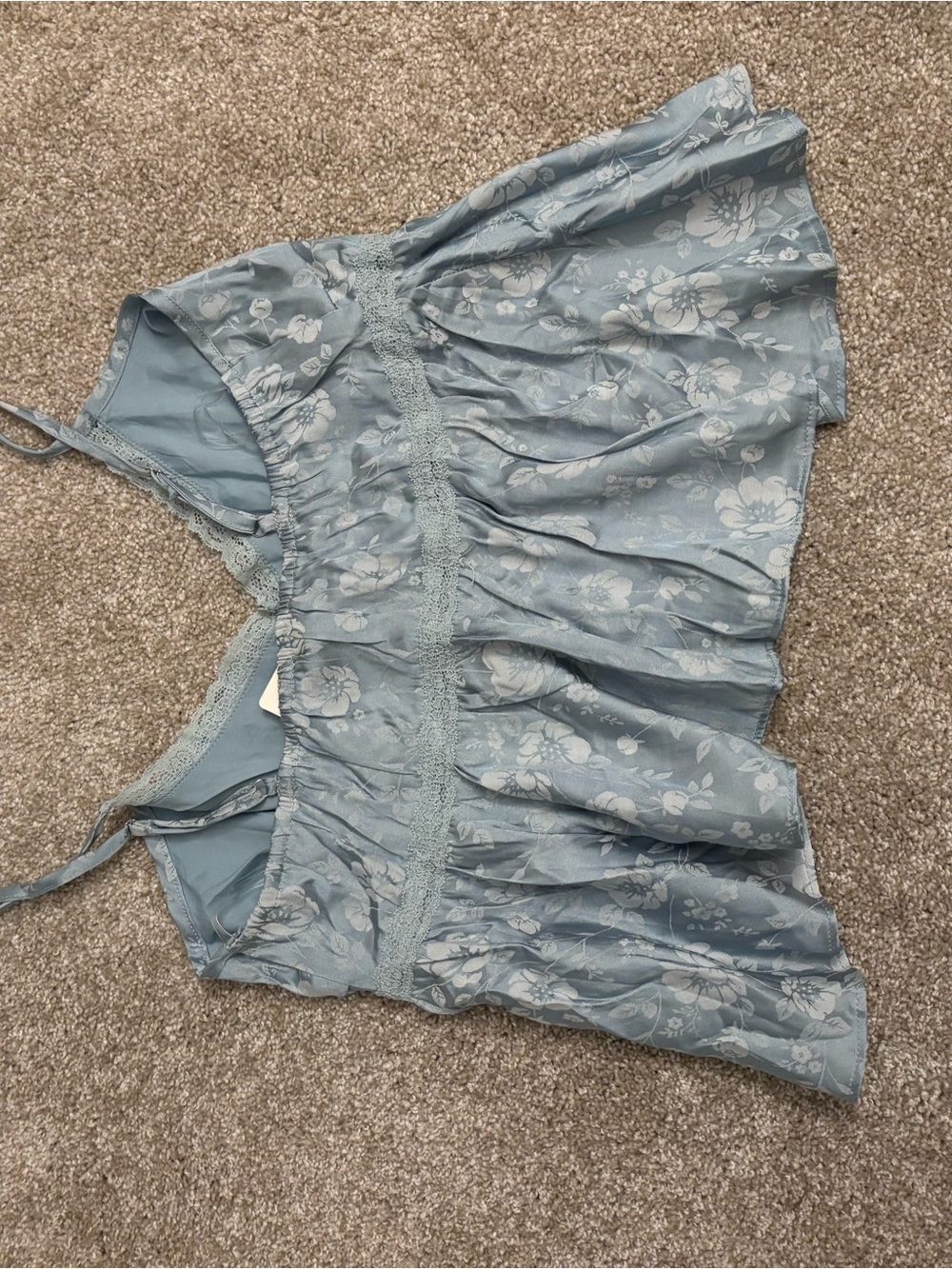 Windsor Light Blue Floral Ruffled Camisole - Picture 2 of 3